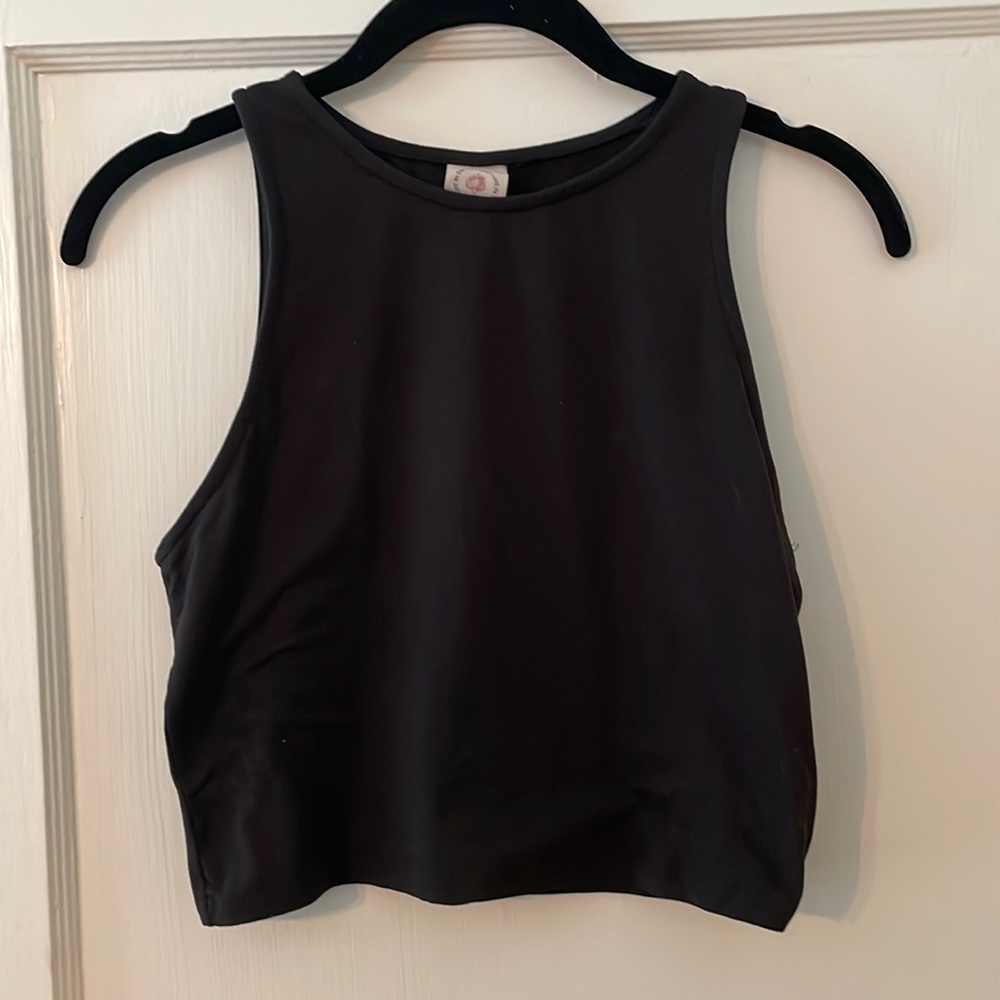 Black Cropped Tank Top